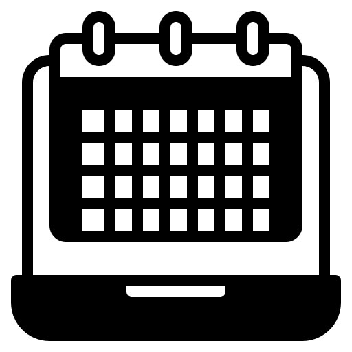 Laptop event schedule computer icon