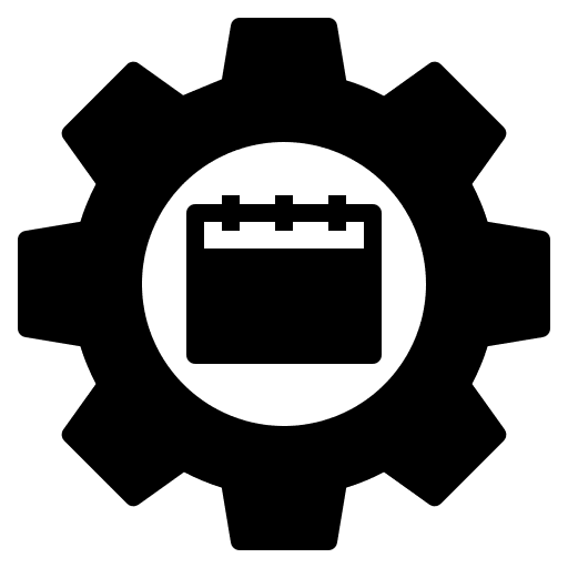 Setting calendar gear time and date icon