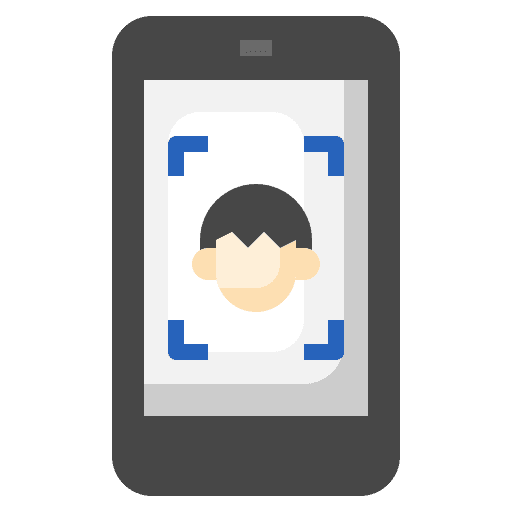 Face recognition mobile phone identification face id icon
