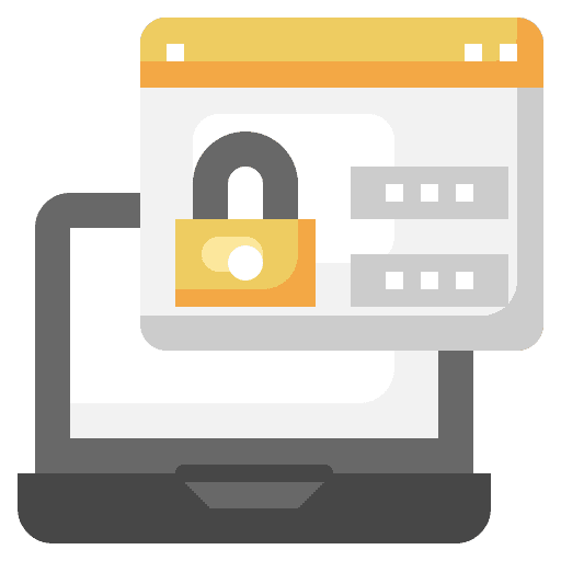 Password protection security laptop icon Password protection security laptop icon