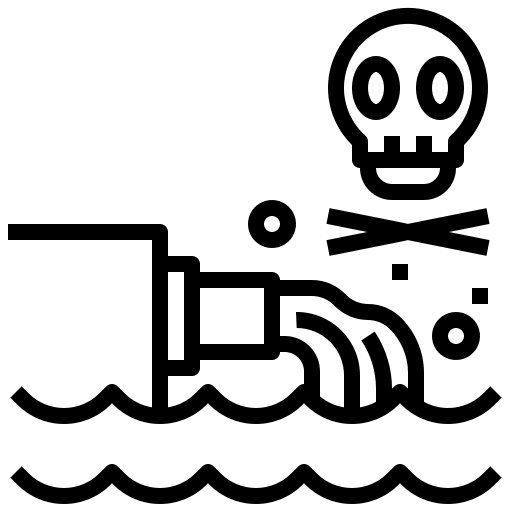 Pollution toxic sewer drain icon