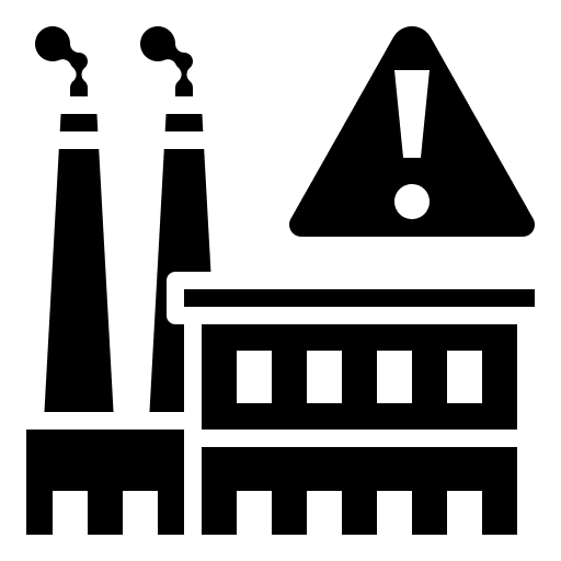 Factory industry contamination pollution icon Factory industry contamination pollution icon