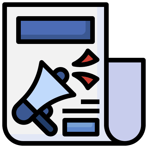 Release advertising newspaper magazine icon