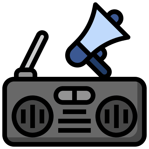 Radio promotion radio communications icon Radio promotion radio communications icon