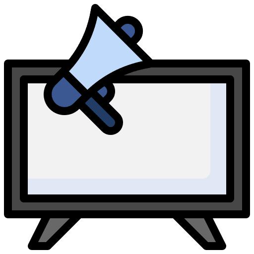 Television megaphone screen television icon Television megaphone screen television icon