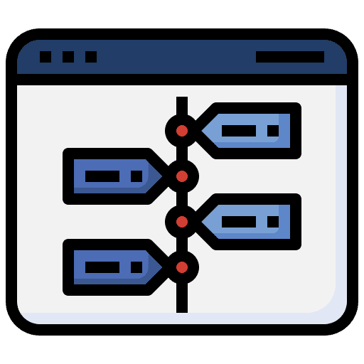 Timeline seo and web structure marketing icon Timeline seo and web structure marketing icon