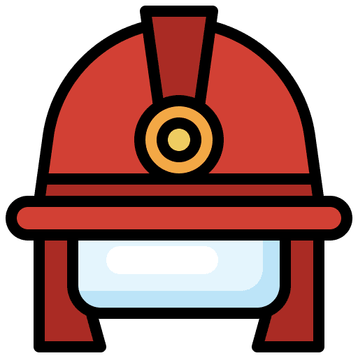 Firefighter helmet security protective equipement safety icon