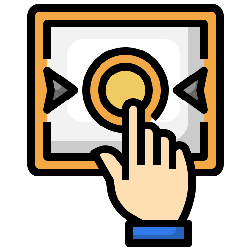 Press hands and gestures finger press icon Press hands and gestures finger press icon