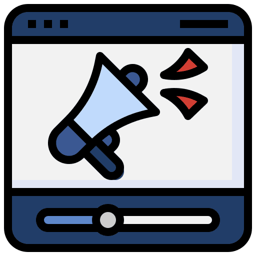 Video publicity marketing digital marketing icon Video publicity marketing digital marketing icon