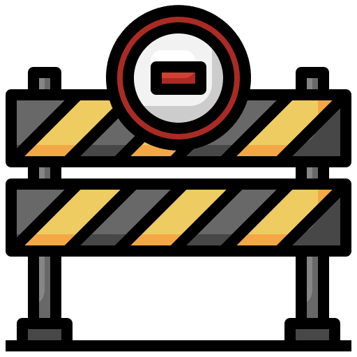 Barrier stripped road block road sign icon Barrier stripped road block road sign icon