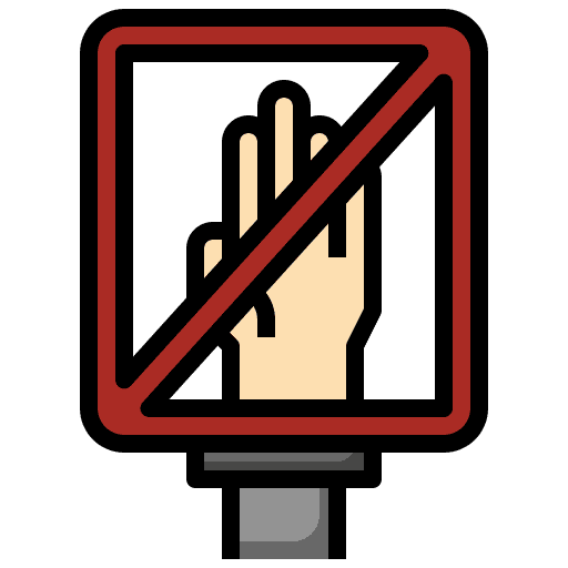 Dont touch prohibition forbidden dont touch icon Dont touch prohibition forbidden dont touch icon