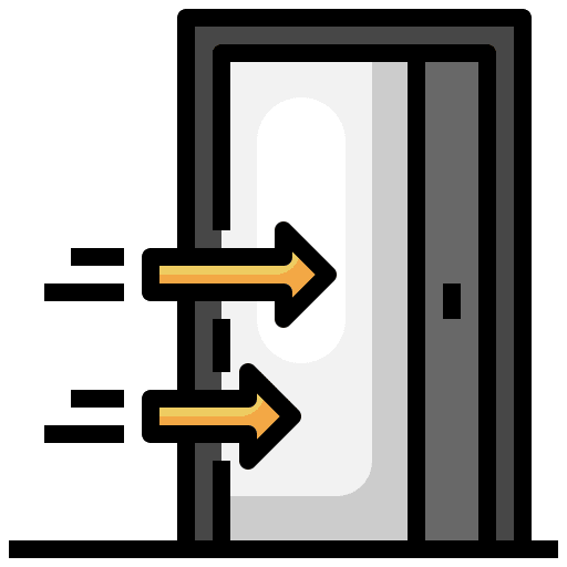Emergency exit security door icon Emergency exit security door icon