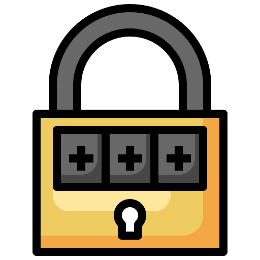 Padlock secure combination security icon Padlock secure combination security icon