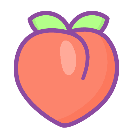 Peach vegan healthy vegetarian icon