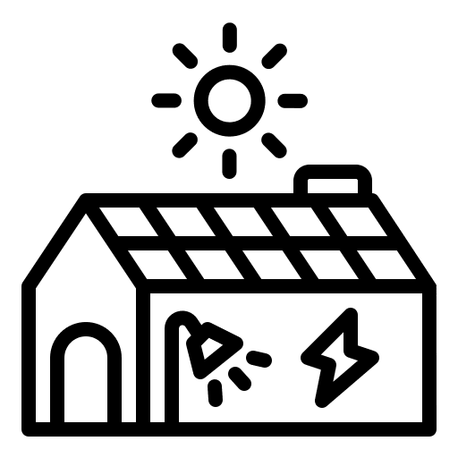 Solar cell solar panel house building icon Solar cell solar panel house building icon