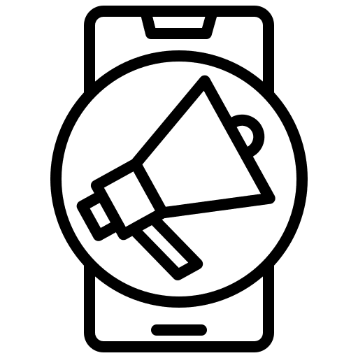 Megaphone announcement notification smartphone icon