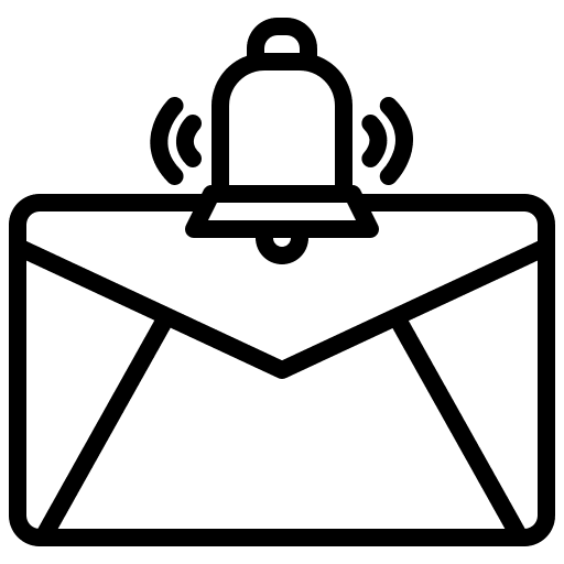 Mail mail alarm message icon Mail mail alarm message icon