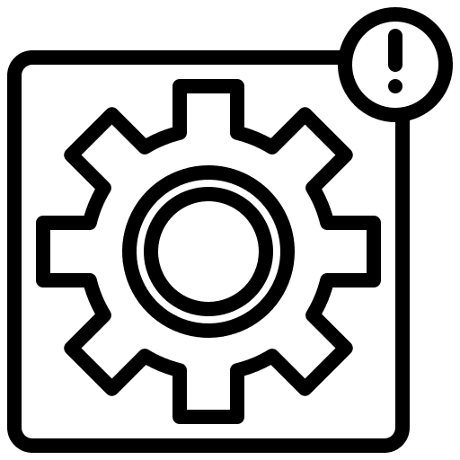 Setting warning sign configuration notification icon Setting warning sign configuration notification icon