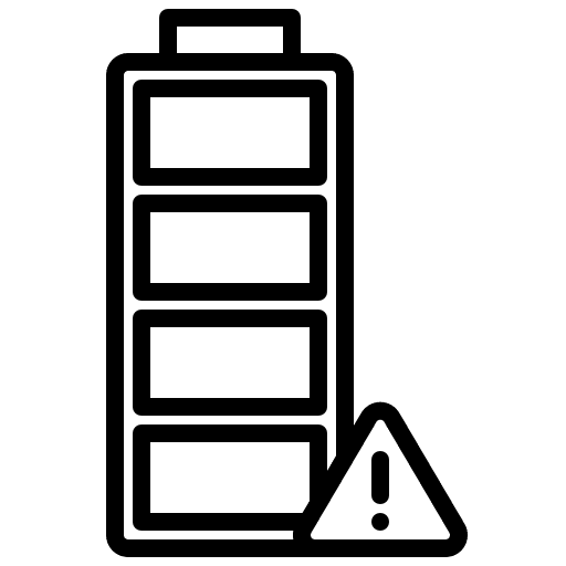 Battery power alert notification icon Battery power alert notification icon