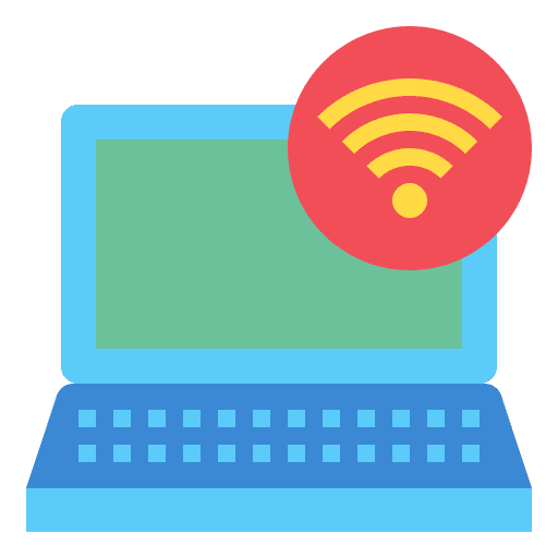 Laptop internet of things connectivity wifi icon