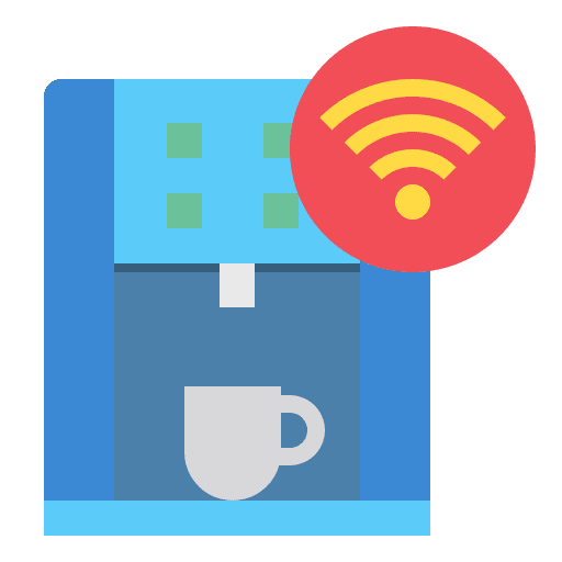 Coffee machine coffee machine connection internet of things icon Coffee machine coffee machine connection internet of things icon