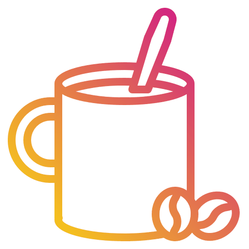 Coffee mug restaurant spoon coffee bean icon