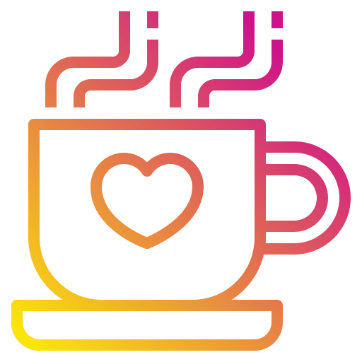 Hot coffee mug hot coffee heart icon