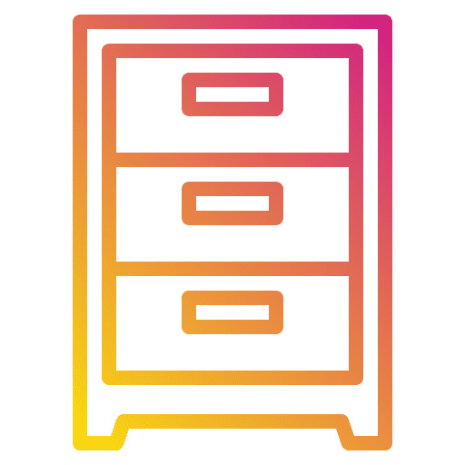 Cabinet office storage drawers icon