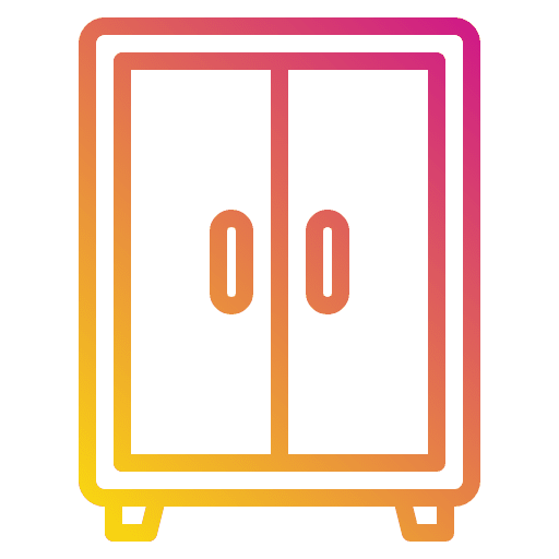 Wardrobe cabinet furniture and household interior decorating icon