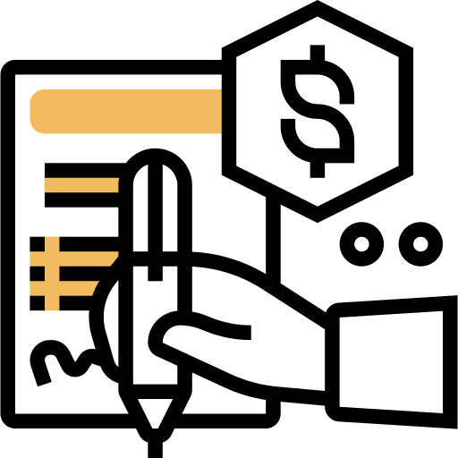Contract claim document pen icon