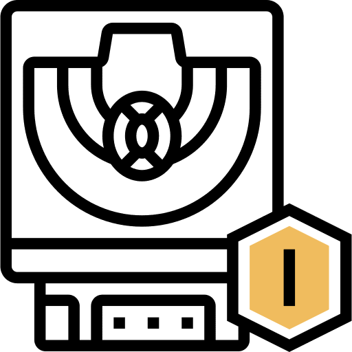 Jewelry security shield property icon