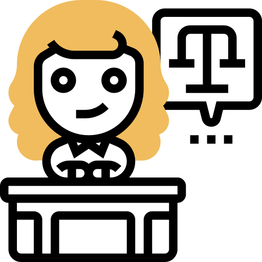 Law justice scale law woman icon