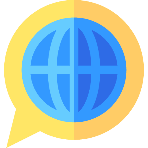 Language translation earth grid global icon Language translation earth grid global icon