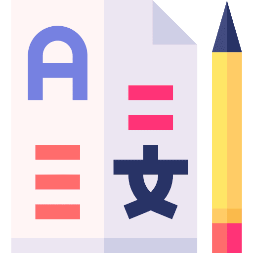Translation work translator notes icon