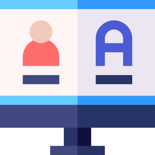 Translate video monitor education icon Translate video monitor education icon
