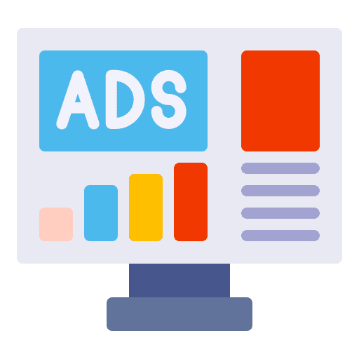 Ads campaign promotion online commerce and shopping icon