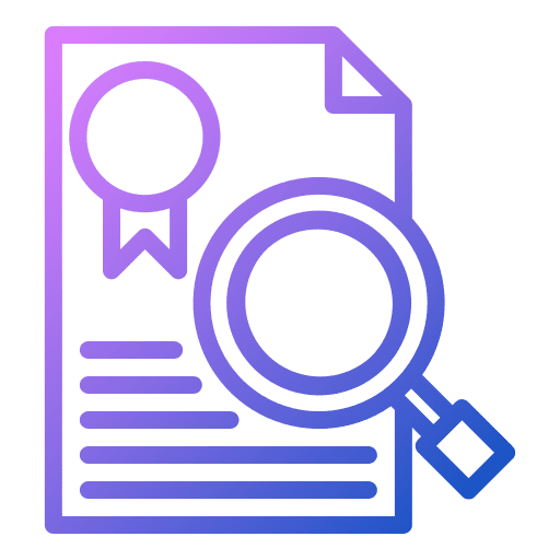 Certificate certificate license loupe icon Certificate certificate license loupe icon