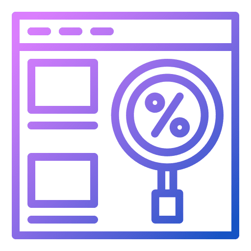Discount magnifying glass promotion offer icon Discount magnifying glass promotion offer icon