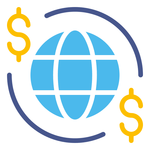 Payment business and finance digital finance earth grid icon