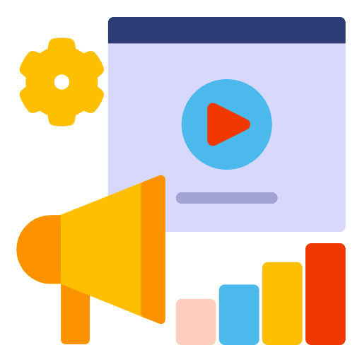 Video advertising settings online marketing website icon