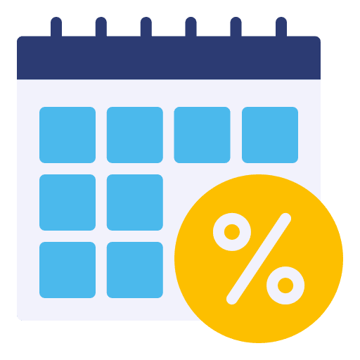 Discount schedule discount calendar icon Discount schedule discount calendar icon