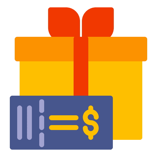 Gift card commerce and shopping gift voucher present icon Gift card commerce and shopping gift voucher present icon