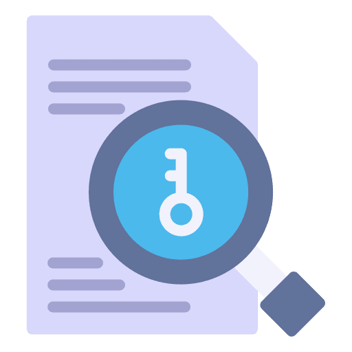 Keyword analysis magnifying glass seo and web icon Keyword analysis magnifying glass seo and web icon
