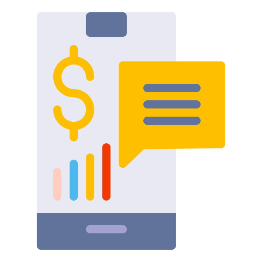 Mobile banking marketing message speech bubble icon Mobile banking marketing message speech bubble icon