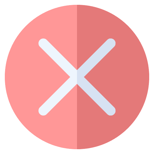 Cross button delete error icon