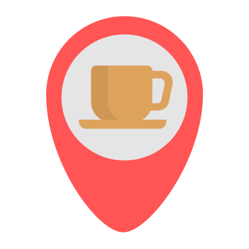 Cafe map pointer cafe coffee shop icon