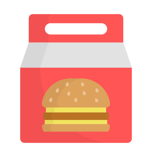 Fast food burger food pack food and restaurant icon Fast food burger food pack food and restaurant icon