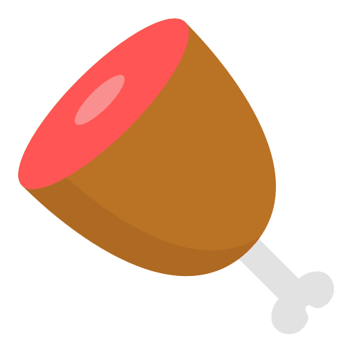 Ham leg food and restaurant barbecue bone icon