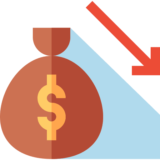 Deficit deficit finances costs icon