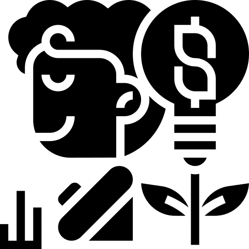 Investment thinking investment head icon Investment thinking investment head icon